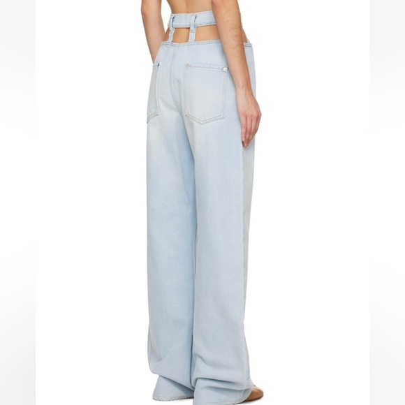 Maison Margiela Jeans Cut Out Light Blue Women's Wide-Leg Jeans Designer size 2 - Picture 4 of 11